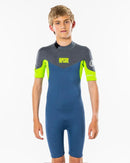 Ripcurl Dawn Patrol Jnr 2mm S/SL BZ Springsuit-Blue Grey-6-Skiforce Australia