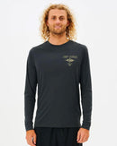 Ripcurl Icons Surflite LS Rash Vest-Washed Black-S-Skiforce Australia